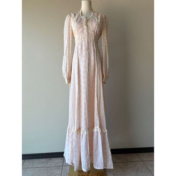 Vintage 60s 70s Zum Zum peasant prairie floral maxi dress - Picture 2 of 8